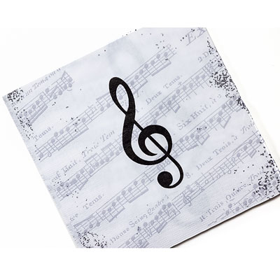 Paper napkin I love Music1