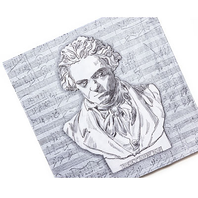 Paper napkin Beethoven1